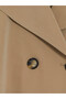 Özmarka New Season Brown Double-Breasted Collar Oversize Women's Trench Coat - 8