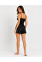 Women's Black Flexible Viscose Combed Cotton Shorts with Ruffled Hem - 3