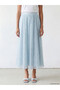 Lcw Modest Blue Polka Dot Flared Skirt with Elastic Waist - 2