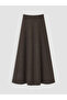 Lcw Modest Khaki Zippered Plaid Flared Skirt - 3