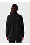 Lcw Modest Black Soft Touch Oversized Women's Sweatshirt Tunic - 4