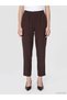 Özmarka New Season Brown Women's Trousers with Elastic Waist - 2