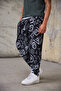 Men's Pleated Elastic Cuffed Patterned Shalwar Trousers - 3