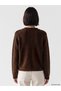 Lcw Modest Brown Crew Neck Women's Knitwear Cardigan - 4