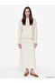 Özmarka New Season Ecru A-Line Knitwear Skirt with Elastic Waist