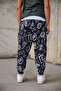 Men's Pleated Elastic Cuffed Patterned Shalwar Trousers - 6