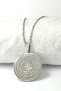 Silver Color 3 cm Double Sided Esmaül Hüsna & Hilye-I Şerif Stainless Steel Necklace 60 cm Chain
