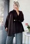Premium Scarf Detailed Double Face Blouse - Brown - 6