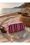 Striped Pink Pen Holder & Makeup Bag |   Multi-Purpose Zippered Organizer - 3