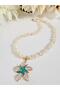 Heart Pearl Flower Pendant Necklace 45 cm - 3