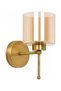 Stick Sconce Double Glass Cylinder Modern Wall Lamp Honey Smoked Glass E27
