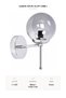 Stick Sconce Globe Glass Globe Modern Wall Lamp Antique Black Chrome E27 - 3