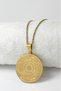 Gold Color 3 cm Double Sided Ayetel Kürsi & Felak Nas İhlas 60 cm Chain Steel Necklace - 3