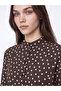Esvab • Modern & Distinctive Stand Collar Polka Dot Modal Blend Dress - 3