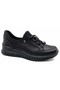 Alnus Genuine Leather Orthopedic Women's Casual Shoes Black-Skin - 3