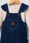 Baby Girl Navy Blue Jean Love Cotton Salopet - 3