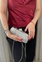 Women's Silver Evening Dress Bag - with Stone Buckle and Chain Strap - 3