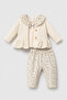 Baby Girl Cream Soft Floral Cotton 3-Piece Set - 2