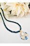 Natural Stone Enamel Drop Pendant Necklace 45 cm - 3