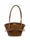 Women's New Model Shiny Leather Bow Detailed Inner Zipper Medium Size Stylish and Luxurious Shoulder Bag (Height 17 cm Width 27 cm) - 5