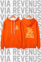 The Art of Doing Nothing Printed Unisex Orange Wide Fit Hoodie Sweatshirt - 3 Thread Fleece Hood Lining with White Thread Detail