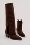 Raven Women's Bitter Brown Heeled Western Cowboy Suede Studded Trousers Boots - 4