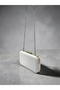 Bridal Bag Ecru Pearl White Striped Satin Silver Detailed Crystal Stone Women's Evening Dress Bag Wedding Engagement Graduation - 6