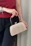 Women's Gold Evening Dress Bag - with Stone Buckle, Chain Strap - 2