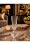 Set of 6 Crystal-Looking Water Glasses with Footed Design – Special Embossed Striped Design – Stylish and Elegant Tableware Presentation - 2