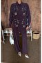 Women's Shirt with Bead Embroidery on Front, Standard Pants Size Suit - 5
