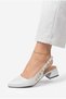 Pointed Toe, Side Buckle, Open Back, Short Heel, 3-cm Satin Women's Shoes - New Model - 4