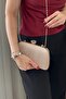 Women's Gold Evening Dress Bag - with Stone Buckle, Chain Strap - 4
