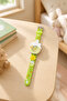 Children's Yellow Rabbit and Rotating Flower Figured Silicone Strap Wristwatch (Without Box) - 3