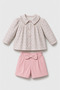 Baby Girl Pink Little Flowers Cotton 3-Piece Set - 3