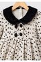 Baby Girl Ecru Spotted Chanel Cotton Dress - 4