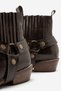 Bert Men's Bitter Brown Crocodile Cowboy Dallas Western Boots with Detachable Detailing and Wooden Heel, Handmade Boots - 4