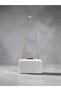 Bridal Bag Ecru Pearl White Striped Satin Gold Detailed Crystal Stone Women's Evening Dress Bag Wedding Engagement Graduation - 5