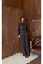 Women's Shirt with Bead Embroidery on Front, Standard Pants Size Suit - 9
