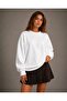 Women's Crew Neck Unprinted Basic Oversize Cotton Plain Sweatshirt