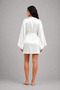 Women's Shoulder Lace Detailed Bat Sleeve Short Dressing Gown - 4