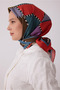Tivil Silk Scarf Coral 4419 84 Geometric Dese - 2
