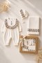 100% Cotton Newborn Hospital Release Set of 3 0-3 Months Baby Girl Gift Boxed Romper Hat Blanket - 2
