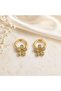 Charm Stone Daisy Hoop Earrings