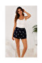 Women's Navy Blue Flexible Viscose Combed Cotton Shorts with Ruffled Hem - 8