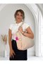 Women's Daily Shoulder Bag – Beige Wide Model for College Students