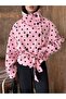 High Collar Double Button Polka Dot Short Trench Coat