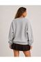 Women's Crew Neck Unprinted Basic Oversize Cotton Plain Sweatshirt - 2
