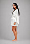 Women's Shoulder Lace Detailed Bat Sleeve Short Dressing Gown - 2