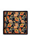 Authentic Black Tile Floral Pattern - Twill Silk Texture - Multi-Purpose Square Bandana Scarf for Neck and Chest - 3