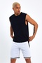 Men's White Basic Crew Neck Sleeveless T-Shirt Relaxed Fit - 3